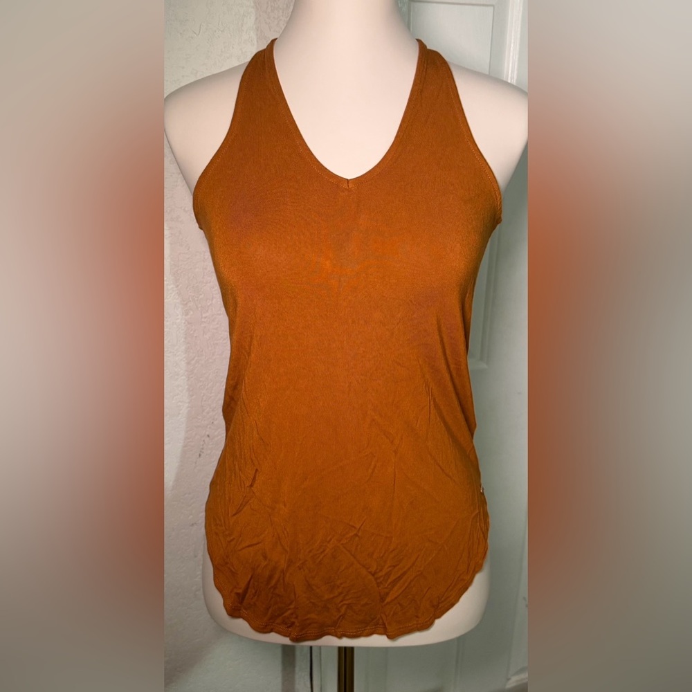 GUESS Brown Racerback Sleeveless V-Neck Knit Pullover Top XS Women